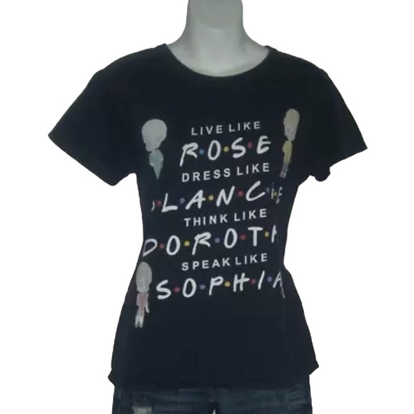 Golden Girls Tee Shirt Navy Distressed Retro Live Dress Think Speak Like - Picture 1 of 4